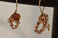 Faceted Plum Czech Earrings