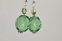 Emerald Glitter Czech Crystal Earrings