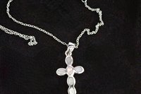 Pearlescent Mother of Pearl Inlay Cross Pendant/Necklace