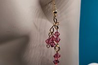 Rosie Pink Czech Cluster Earrings
