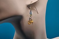 Magical Yellow and Blue Swarovski Cluster Earrings