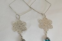 Aqua Prism Chandelier Earrings