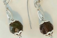 Lunar Mist Gray Gemstone Earrings
