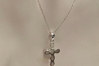 Pearlescent Mother of Pearl Inlay Cross Pendant/Necklace