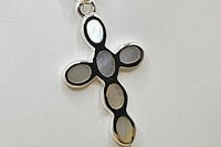 Pearlescent Mother of Pearl Inlay Cross Pendant/Necklace