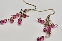 Rosie Pink Czech Cluster Earrings