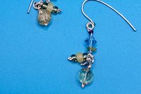 Magical Yellow and Blue Swarovski Cluster Earrings