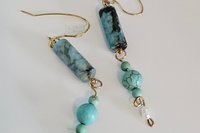 Genuine Turquoise and Pearl Earrings