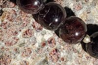 Velvet Spheres Genuine Garnet Jewelry Set with Necklace and Earrings (105 carats)