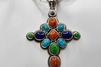 SouthWestern Style Gemstone Cross Necklace