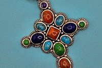 SouthWestern Style Gemstone Cross Necklace
