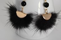 Midnight Black Feather Earrings