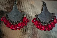 Pomegranate Red Czech Earrings