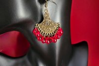 Pomegranate Red Czech Earrings