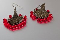 Pomegranate Red Czech Earrings