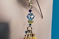 Magical Yellow and Blue Swarovski Cluster Earrings