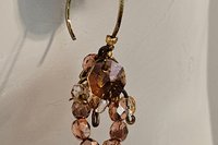 Faceted Plum Czech Earrings