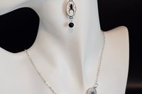 Halloween Spider Design Necklace and Earrings Jewelry Set for Women