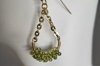 Wirewrapped Peridot Beads Earrings