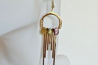 Tourmaline Geometric Dreamcatcher Earrings