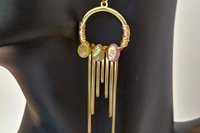 Tourmaline Geometric Dreamcatcher Earrings