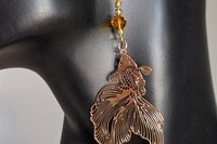Golden Fantail Filigree Earrings