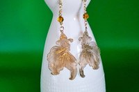 Golden Fantail Filigree Earrings