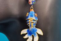 Cloisonne Fantail Goldfish Earrings