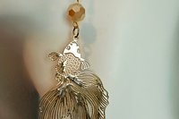 Golden Fantail Filigree Earrings
