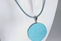 Marcasite-Accented Turquoise Pendant Necklace