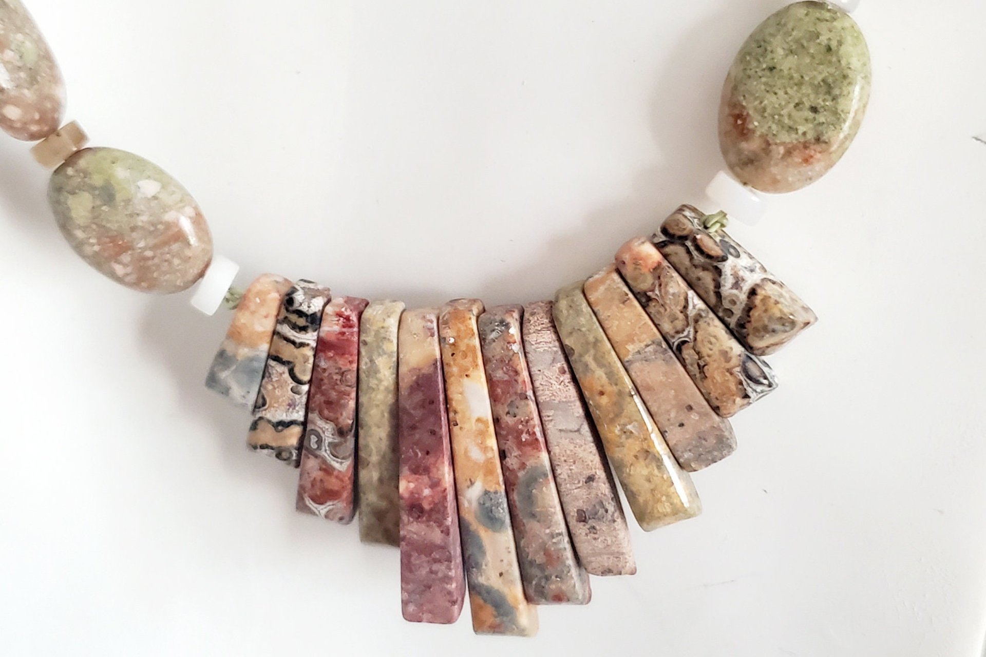 Egyptian Sands Leopard Jasper Necklace"