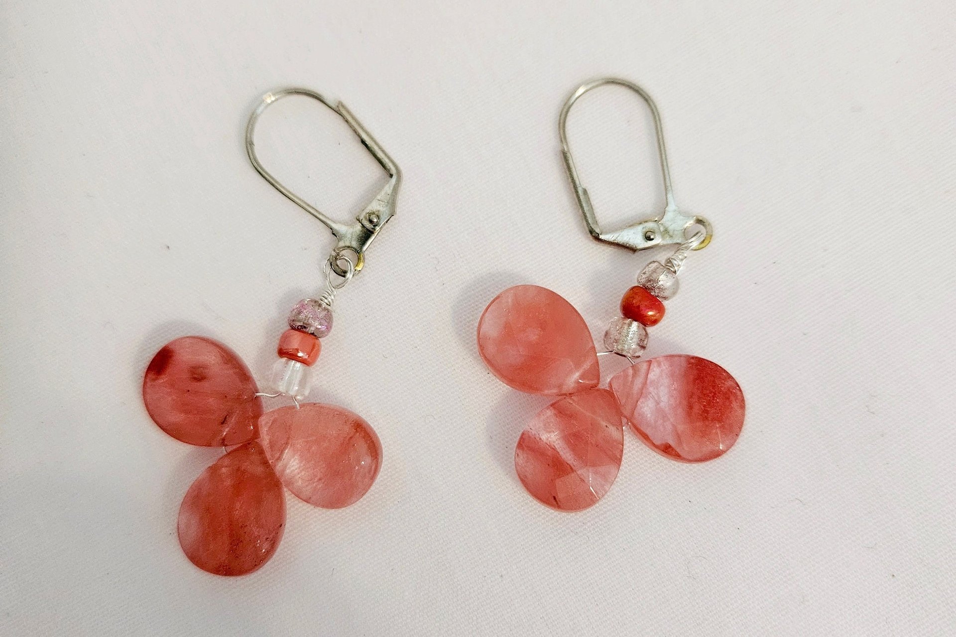 Blushing Petals Rose Quartz Earrings