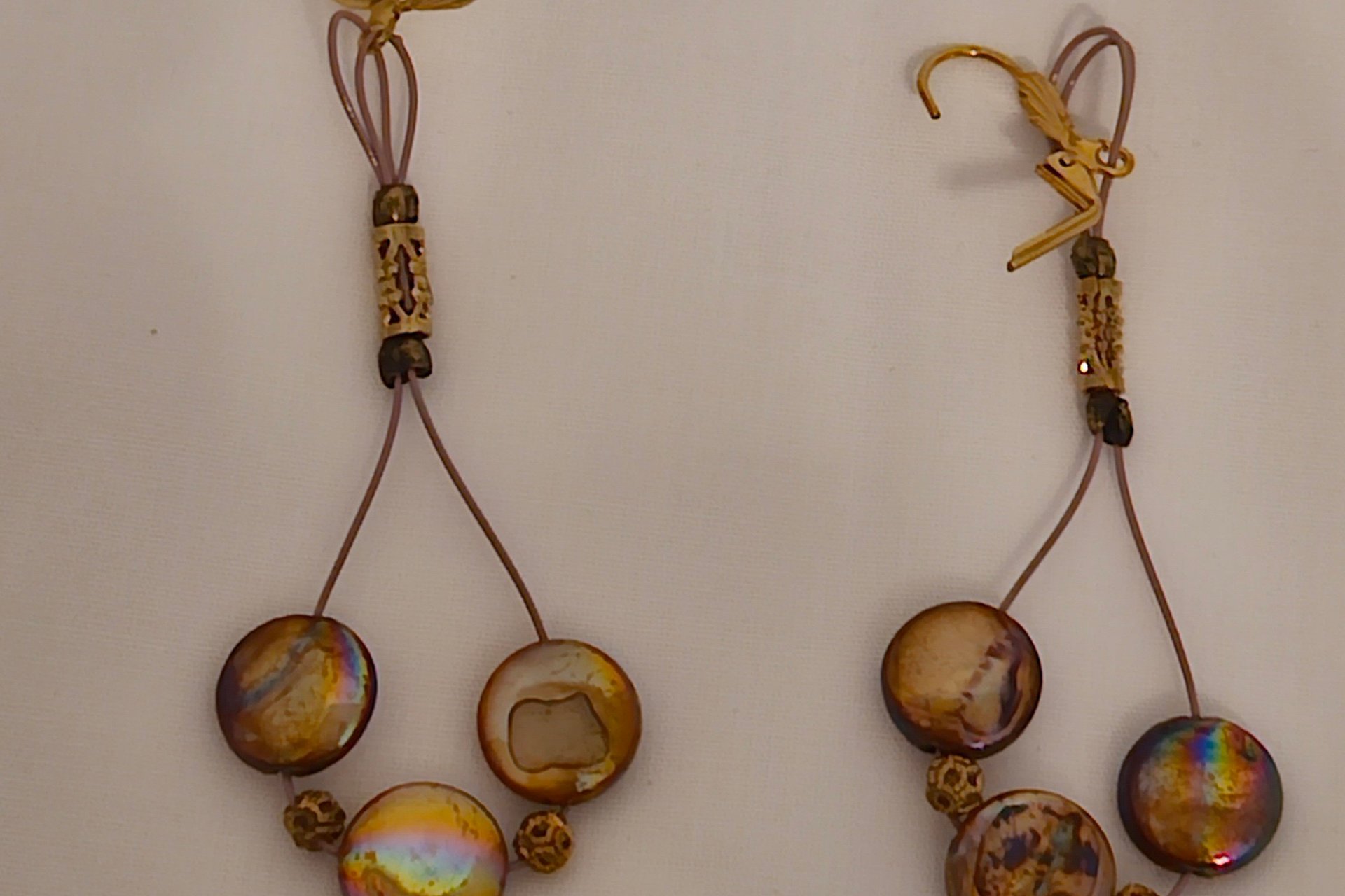 Celestial Opulence Mother of Pearl Coins Earrings