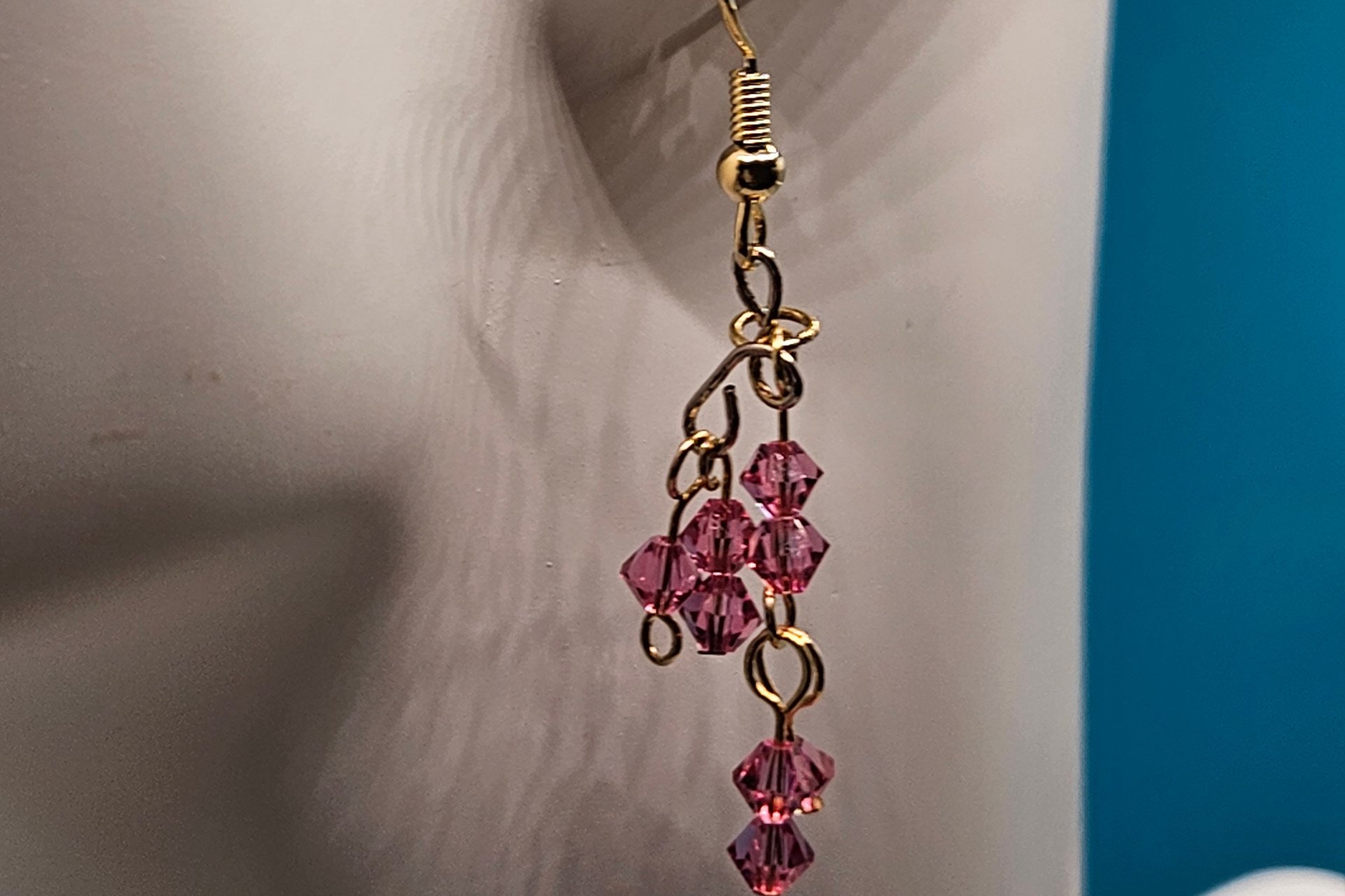 Rosie Pink Czech Cluster Earrings