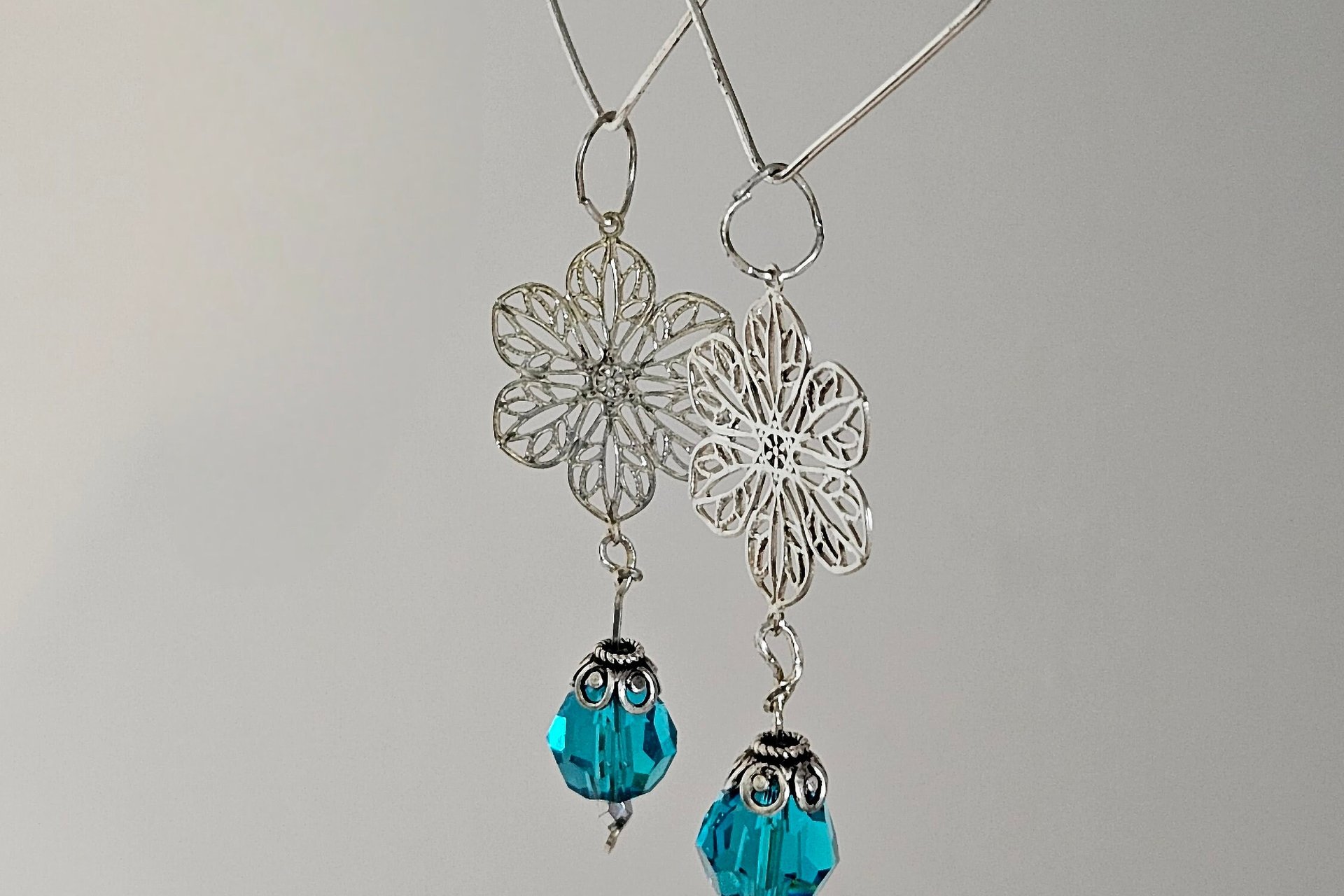 Aqua Prism Chandelier Earrings