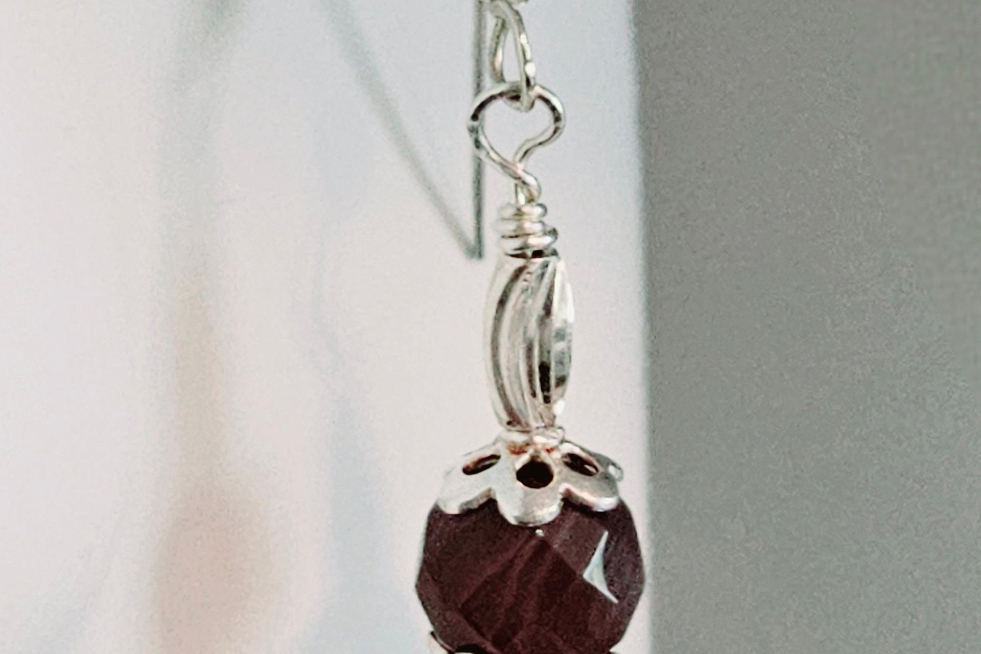 Lunar Mist Gray Gemstone Earrings