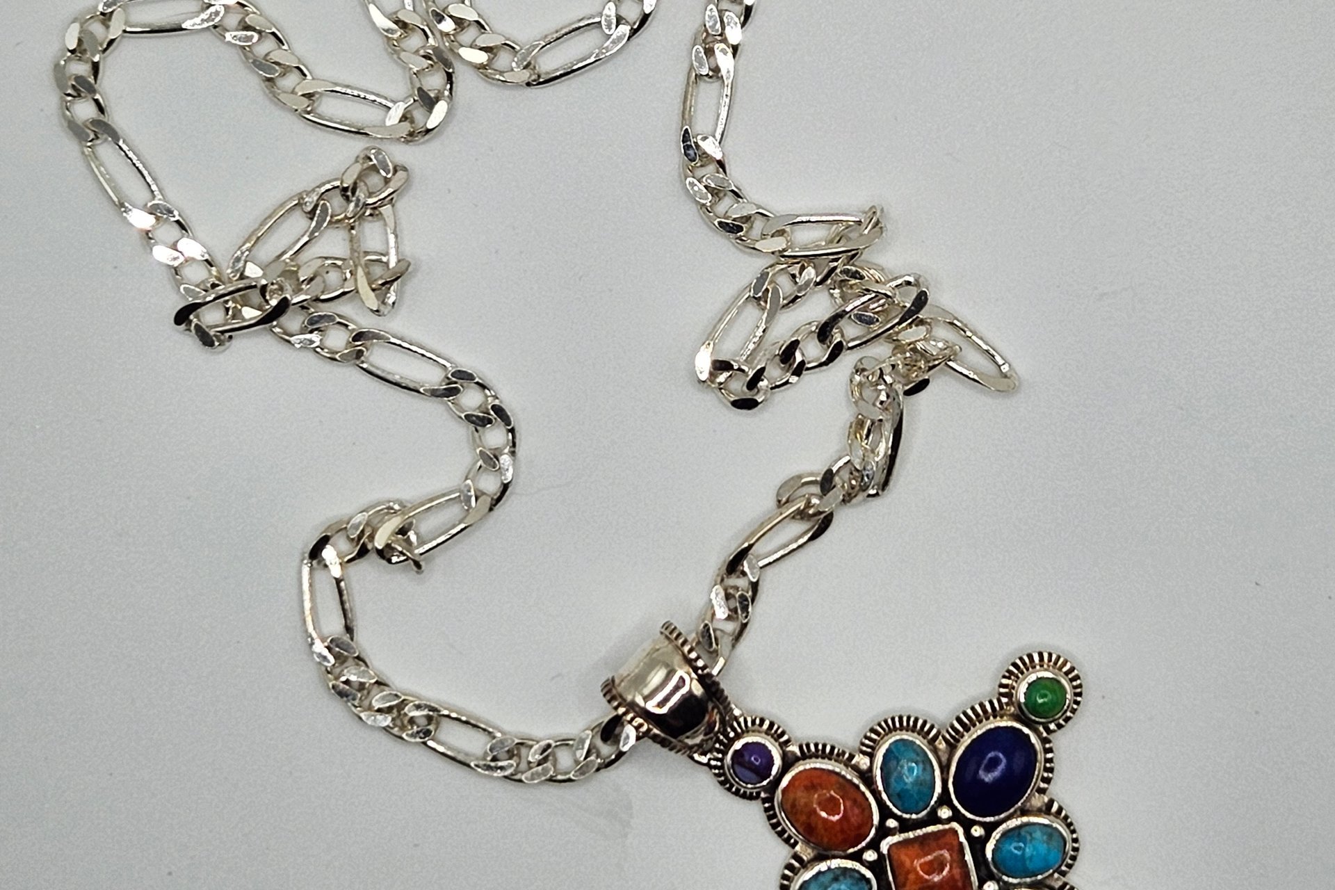 SouthWestern Style Gemstone Cross Necklace
