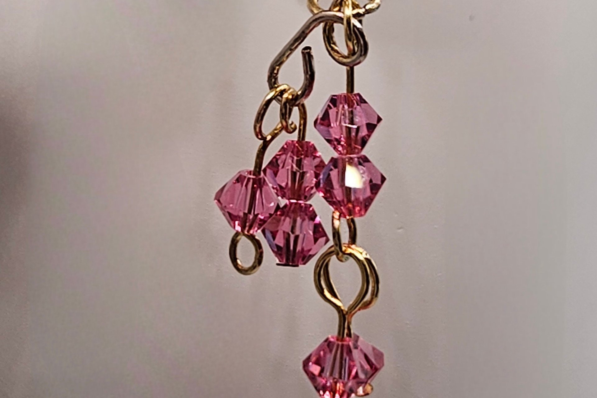 Rosie Pink Czech Cluster Earrings