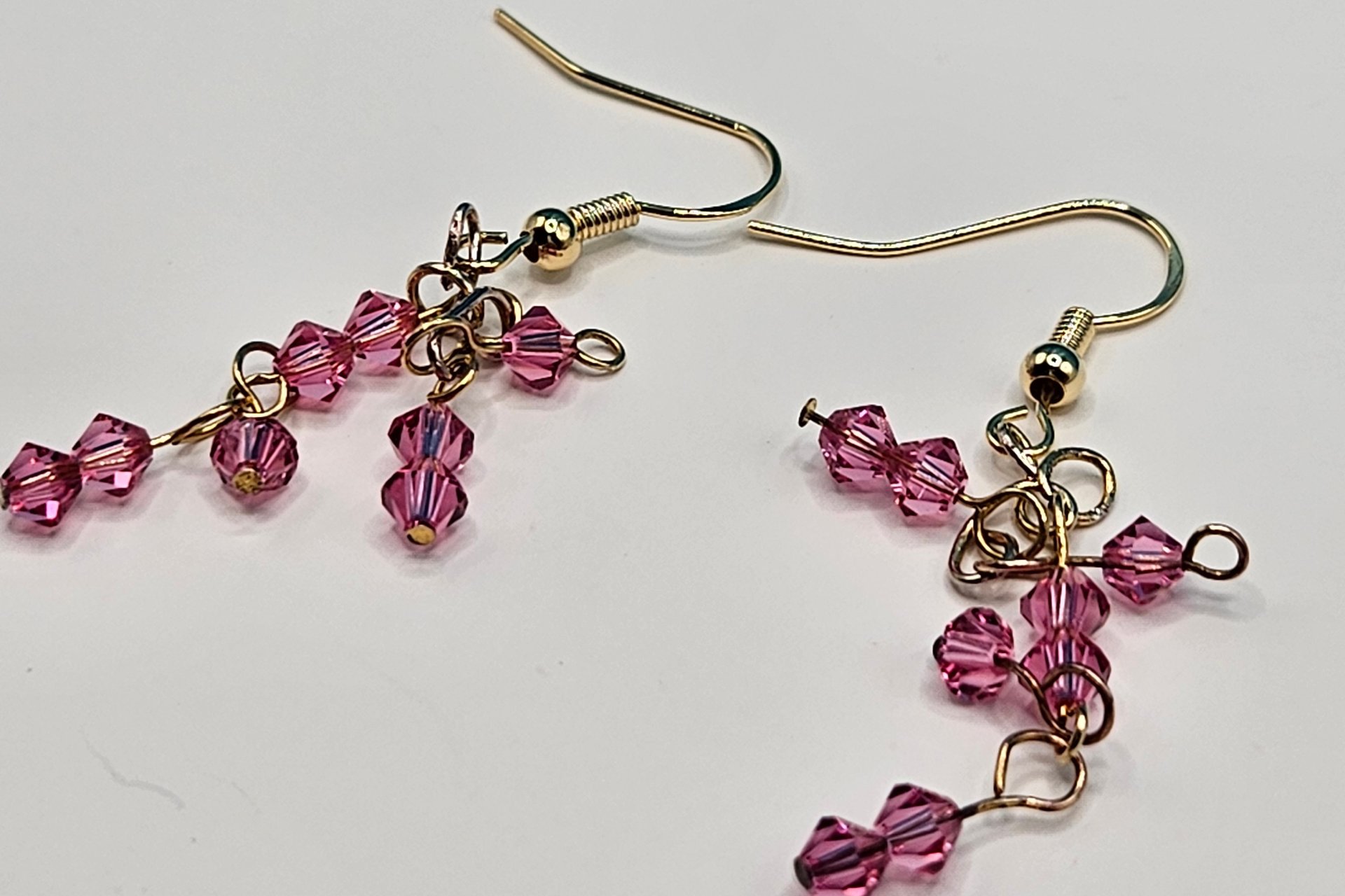 Rosie Pink Czech Cluster Earrings