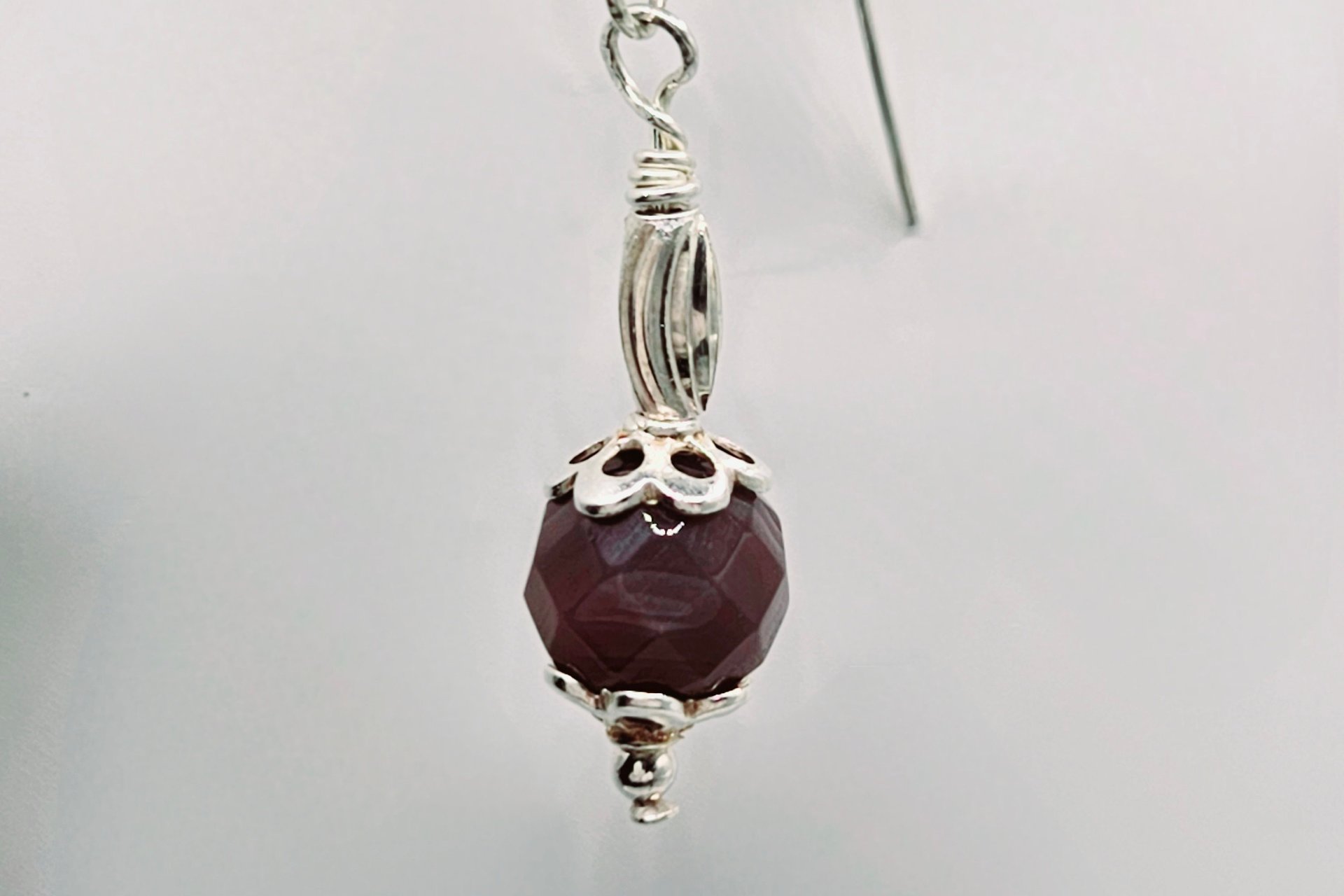 Lunar Mist Gray Gemstone Earrings