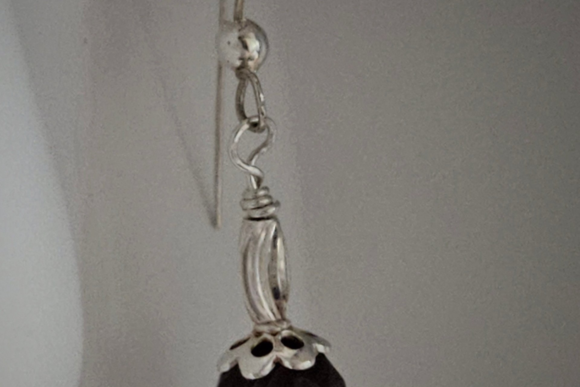 Lunar Mist Gray Gemstone Earrings