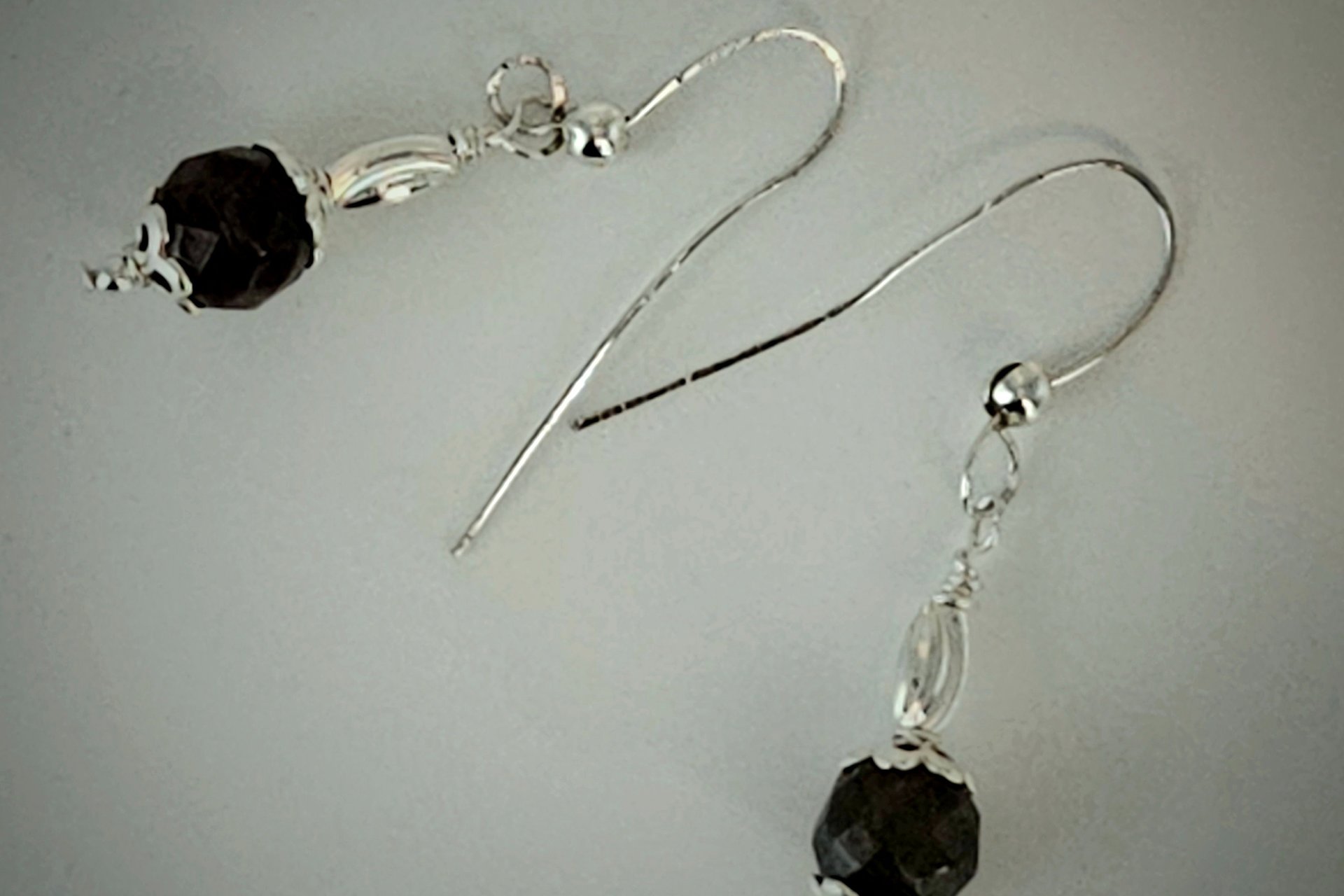 Lunar Mist Gray Gemstone Earrings