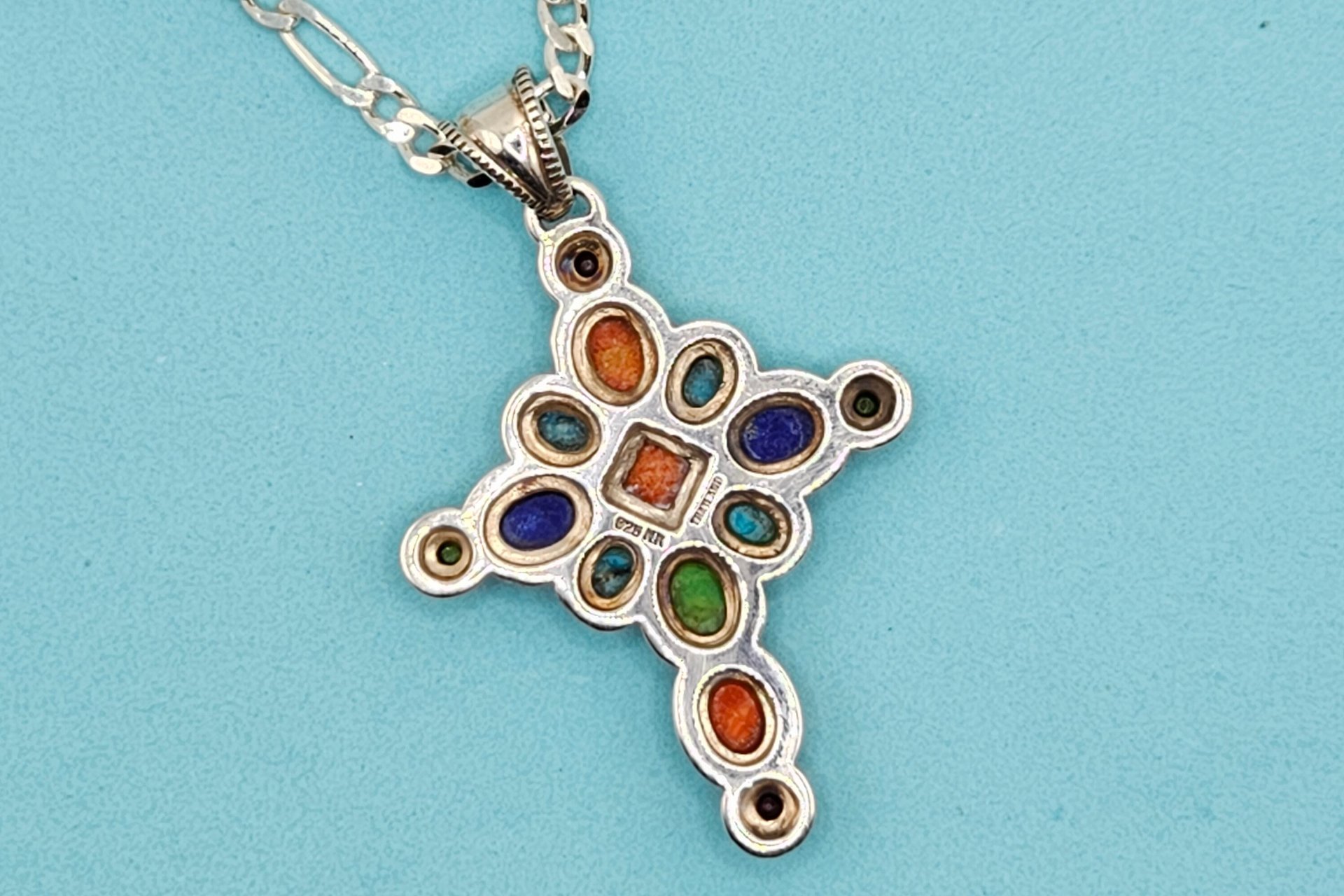 SouthWestern Style Gemstone Cross Necklace