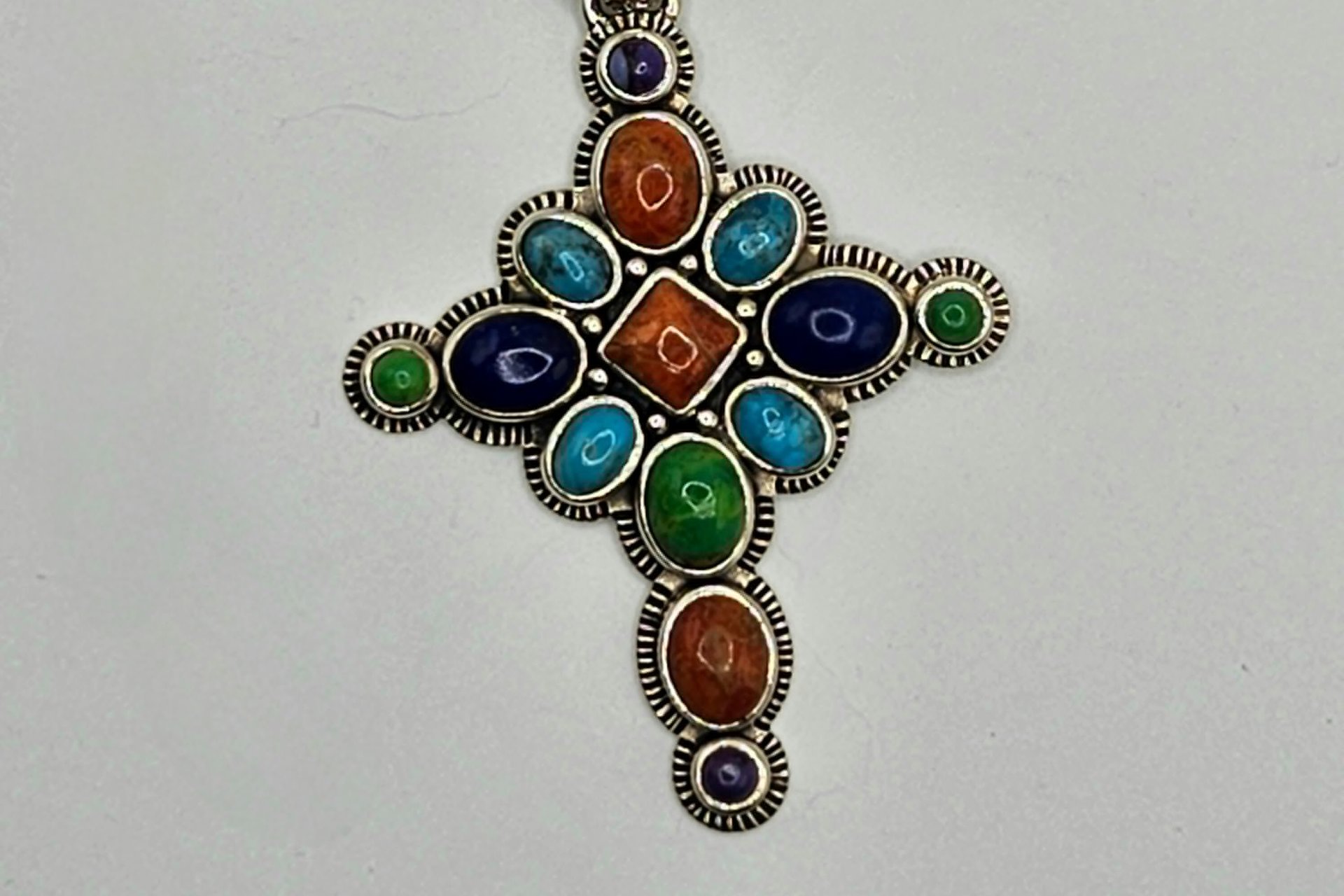 SouthWestern Style Gemstone Cross Necklace