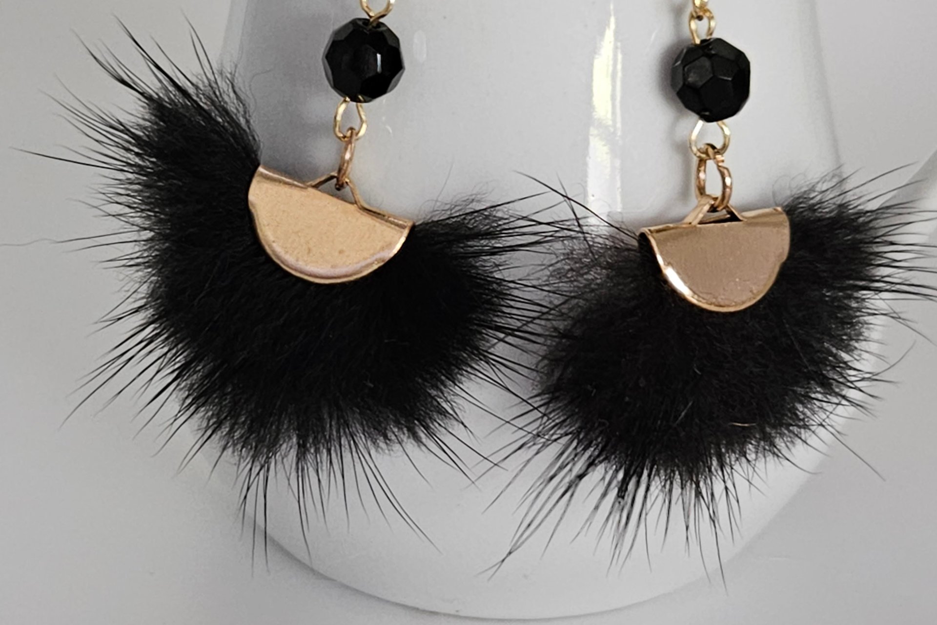 Midnight Black Feather Earrings
