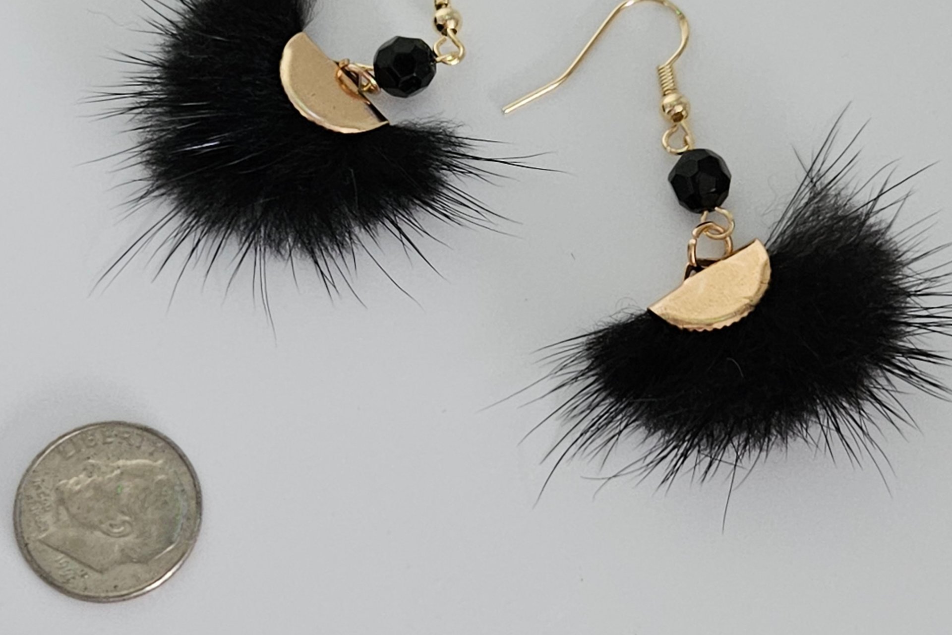 Midnight Black Feather Earrings