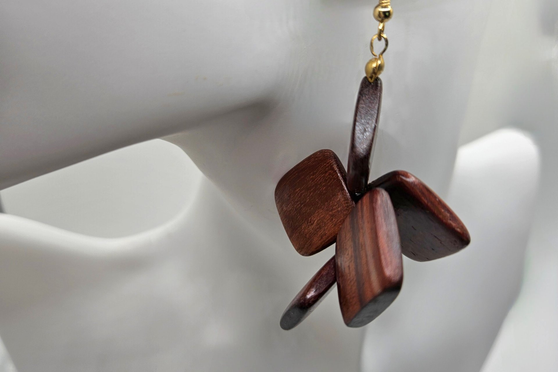 Retro Style Wooden Cluster Dangles