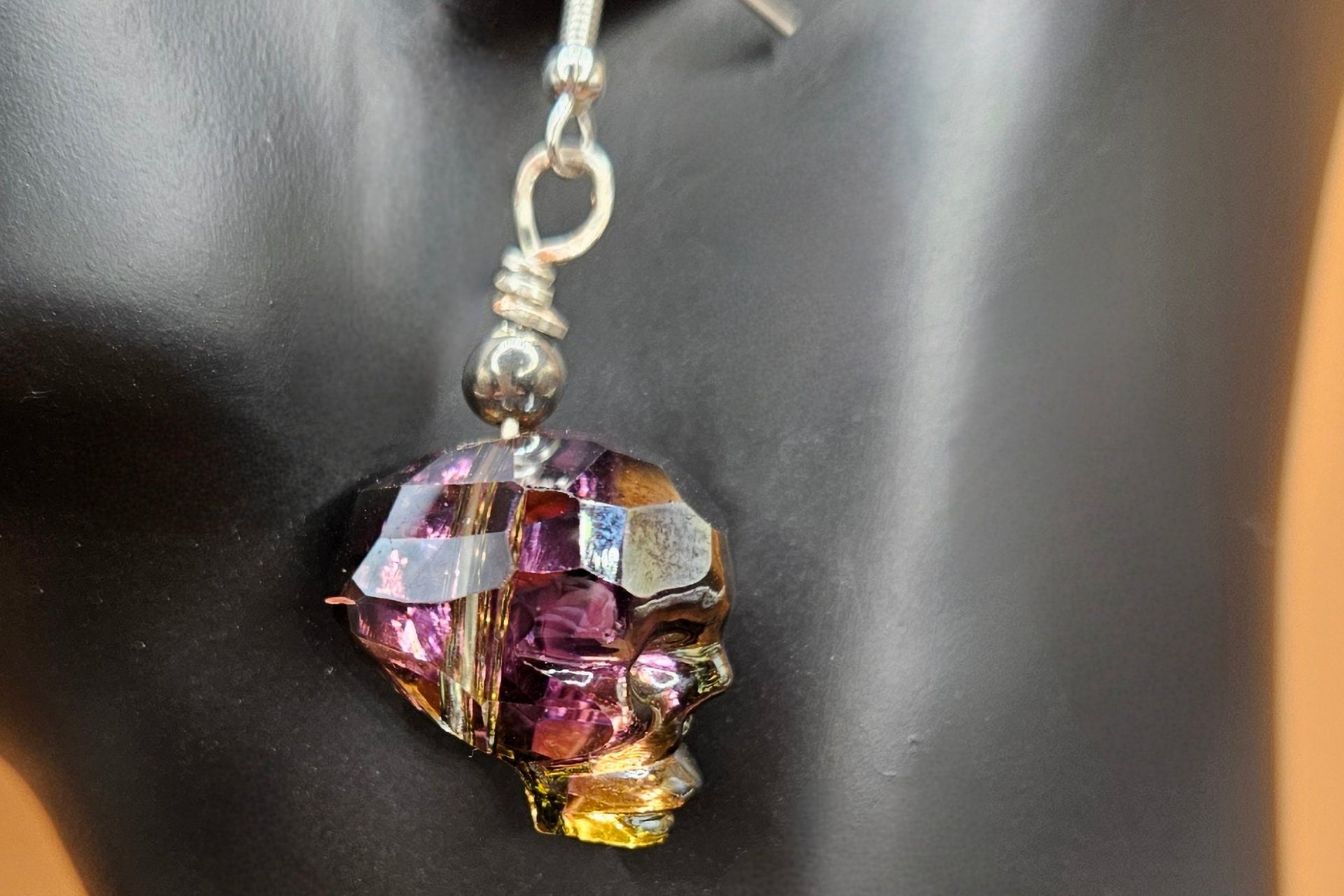 Halloween Crystal Skull Earrings
