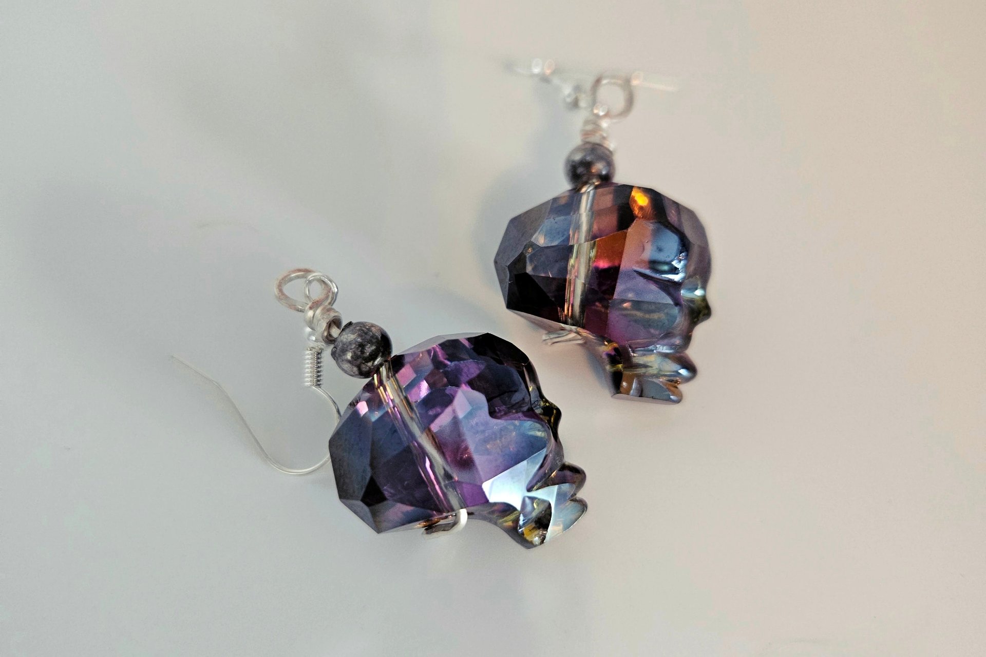 Halloween Crystal Skull Earrings