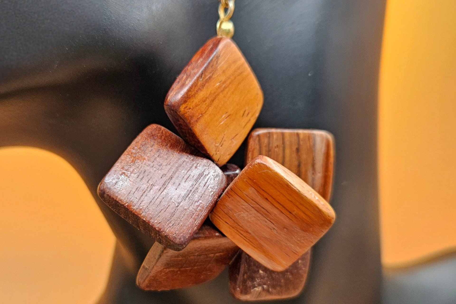 Retro Style Wooden Cluster Dangles